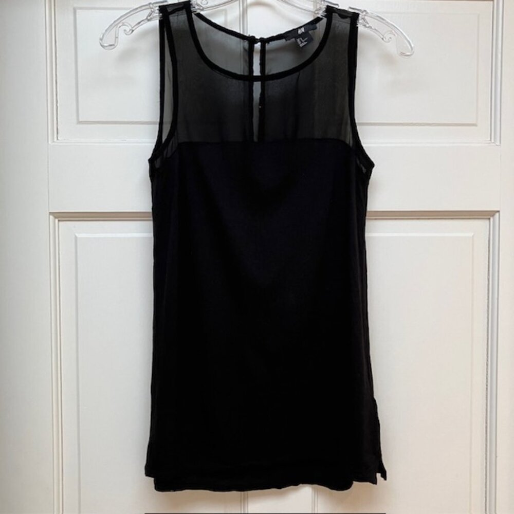 H&M Black sleeveless mixed media top size S